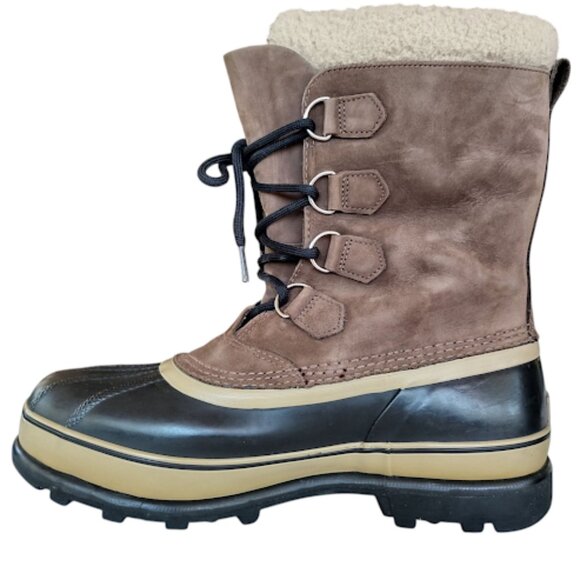 SOREL | Size 11 Brown Caribou Waterproof Leather Winter Snow Boots Workwear - Picture 4 of 10